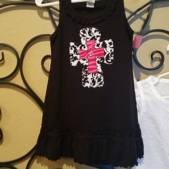 NWT Baby Girls Cross Tank Top and White Blouse - Picture 2 of 5